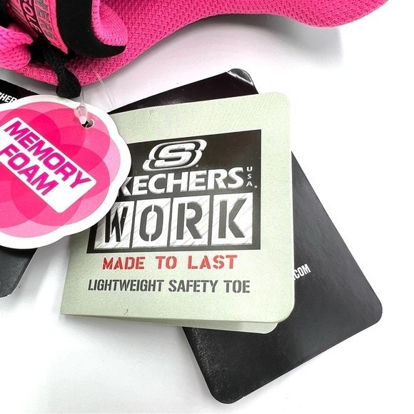 Skechers Womens Synergy Sandlot Alloy Toe Black Pink Work Safety Shoes Size 6.5 - Picture 13 of 16